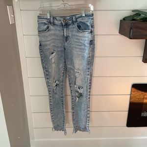 Maurices High Rise Distressed Faded Jeans